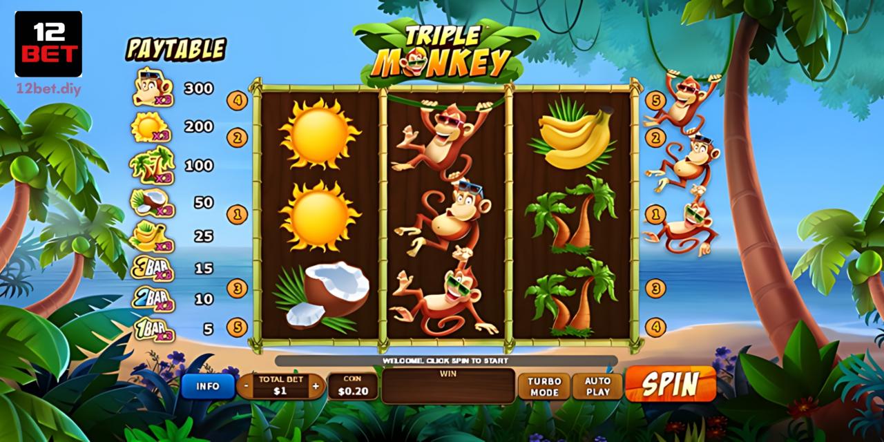 Triple Monkey 12Bet - Nổ Hũ Phiên Bản Hiện Đại, Thắng Đậm Dễ Dàng 4 Quy định về cách hoạt động của biểu tượng Wild